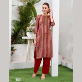 Liva Certified  Rayon kurti with Embroidery Work - MZ3024